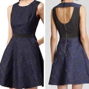 REISS | Natalie Blu Jacquard Lace Fit And Flare Dress Size 8